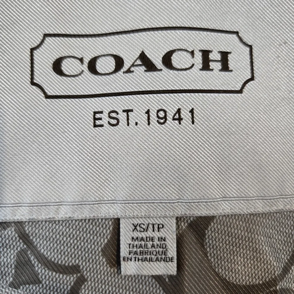 Coach Women's Lightweight Rain Jacket Full Zip Hooded Cinch Waist Pockets XS